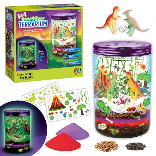 Creativity for Kids Grow N' Glow Terrarium Dinosaur Kit
